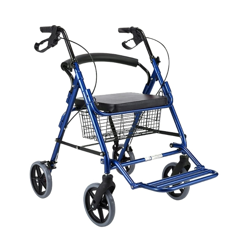 TS2-05 Andador de aluminio con 4 ruedas, frenos y asiento acolchado - Imagen 1